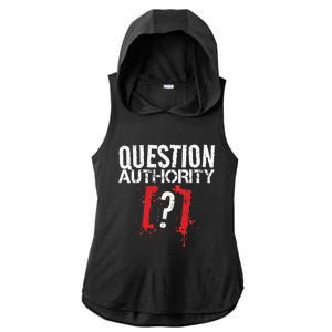 Question Authority Free Speech Political Activism Freedom  Ladies PosiCharge Tri-Blend Wicking Draft Hoodie Tank