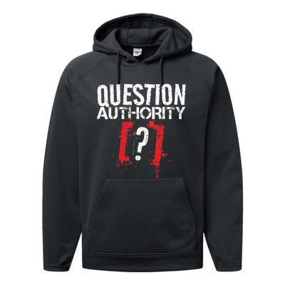 Question Authority Free Speech Political Activism Freedom  Performance Fleece Hoodie