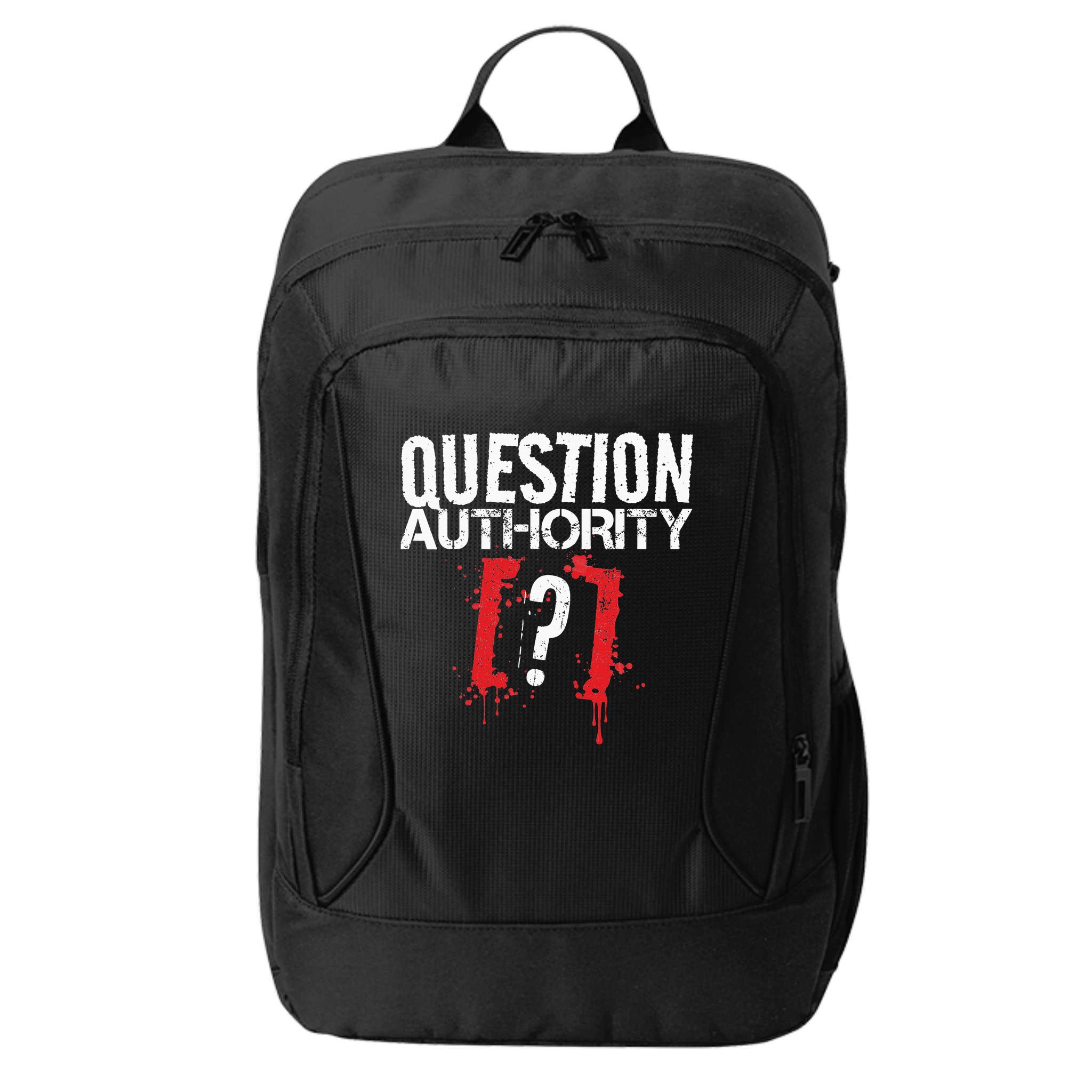 Question Authority Free Speech Political Activism Freedom  City Backpack