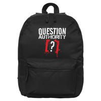 Question Authority Free Speech Political Activism Freedom  16 in Basic Backpack