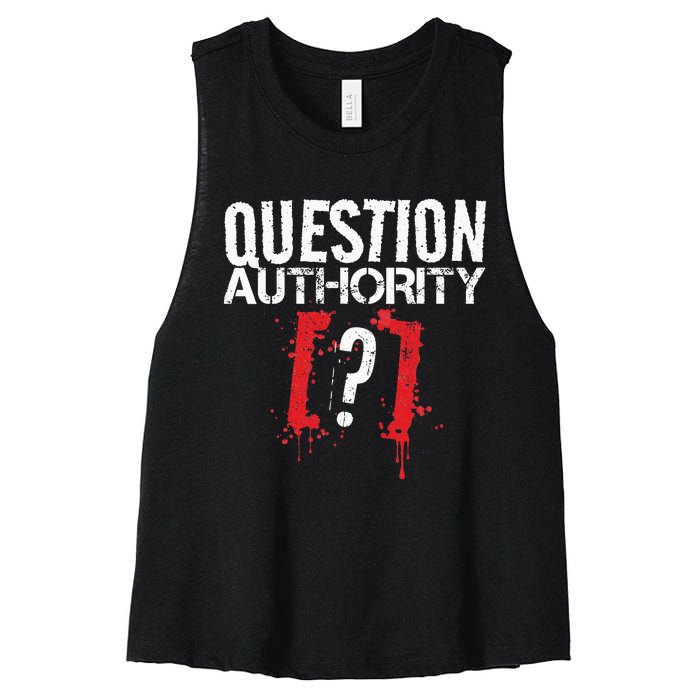 Question Authority Free Speech Political Activism Freedom  Women's Racerback Cropped Tank