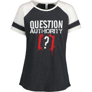 Question Authority Free Speech Political Activism Freedom  Enza Ladies Jersey Colorblock Tee