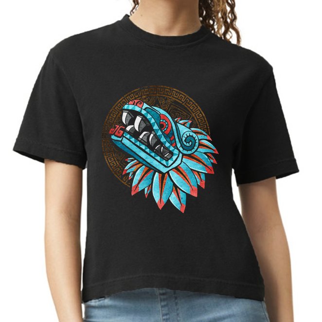 Quetzalcoatl Aztec Feathered Serpent Mayan Inca Toltec Comfort Colors Boxy T-Shirt