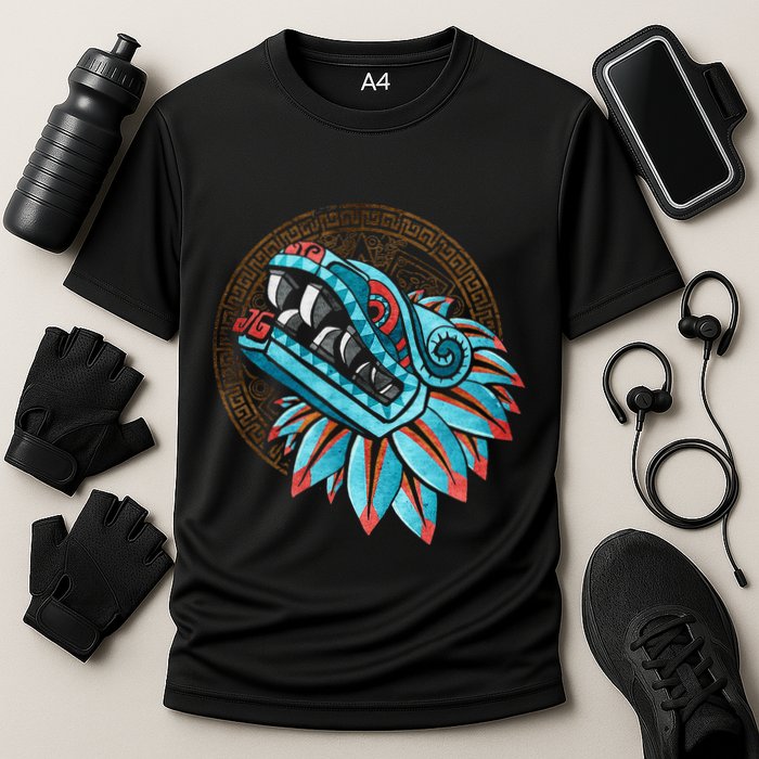 Quetzalcoatl Aztec Feathered Serpent Mayan Inca Toltec Cooling Performance Crew T-Shirt
