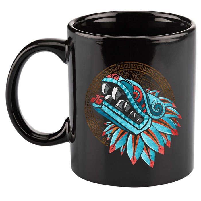Quetzalcoatl Aztec Feathered Serpent Mayan Inca Toltec 11oz C Handle Ceramic Mug