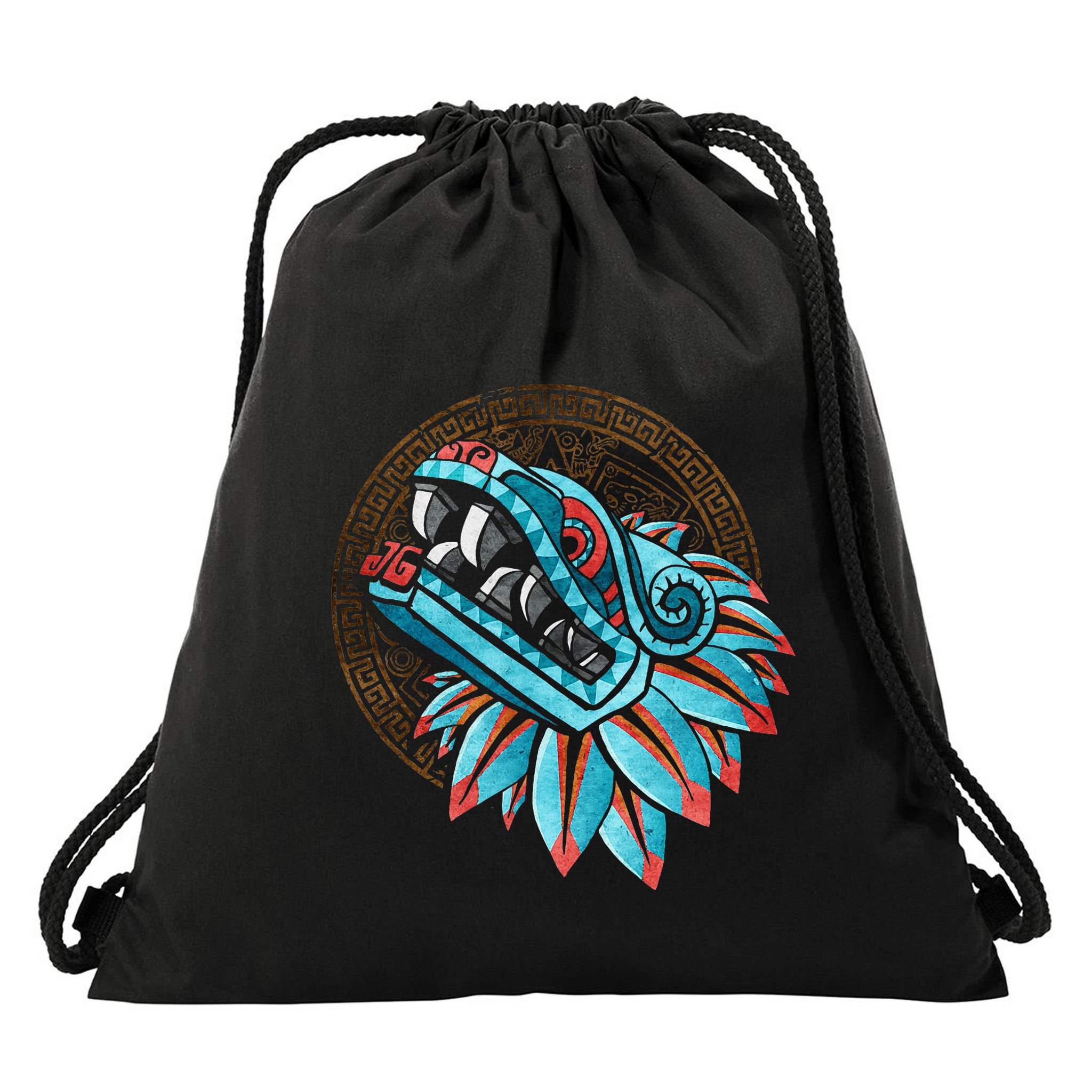 Quetzalcoatl Aztec Feathered Serpent Mayan Inca Toltec Drawstring Bag