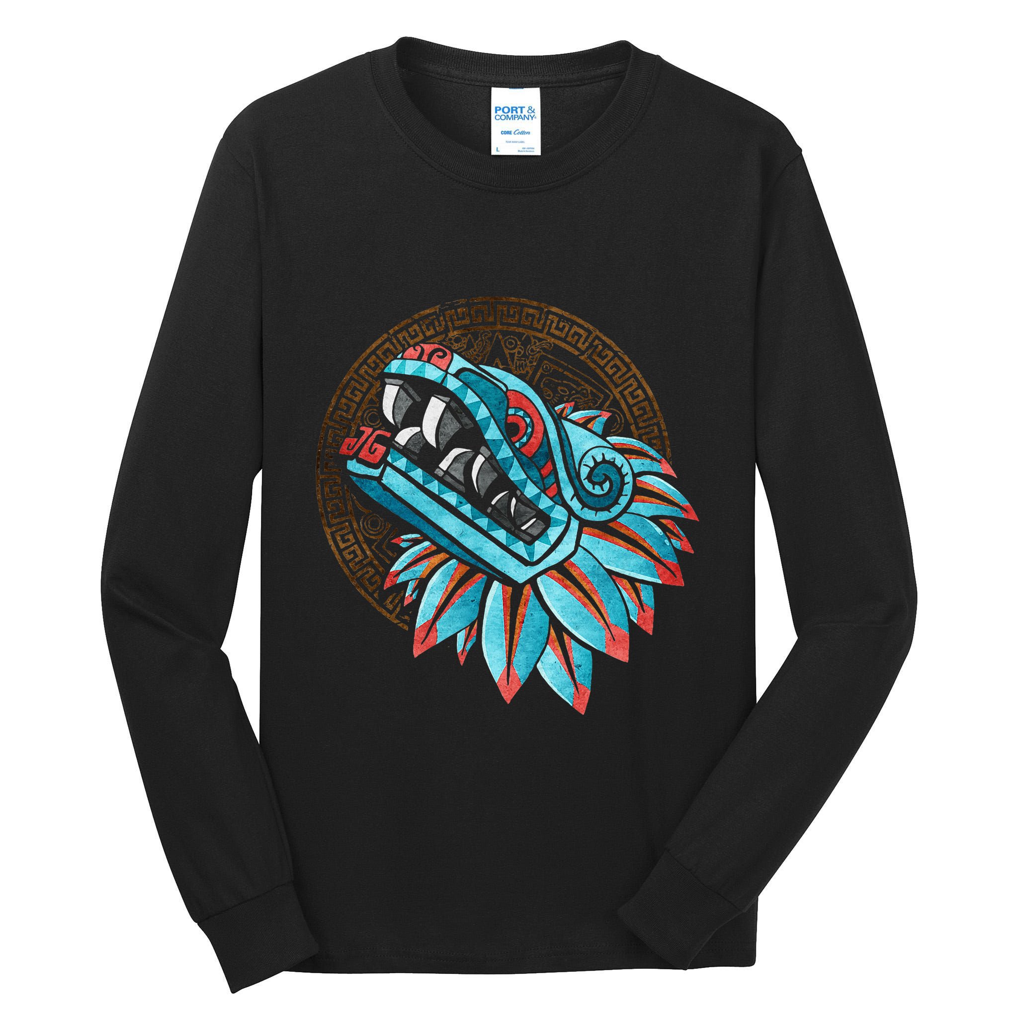 Quetzalcoatl Aztec Feathered Serpent Mayan Inca Toltec Tall Long Sleeve T-Shirt