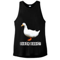 Quack Addict Funny Duck Lover Ladies PosiCharge Tri-Blend Wicking Tank