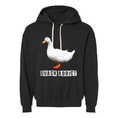 Quack Addict Funny Duck Lover Garment-Dyed Fleece Hoodie