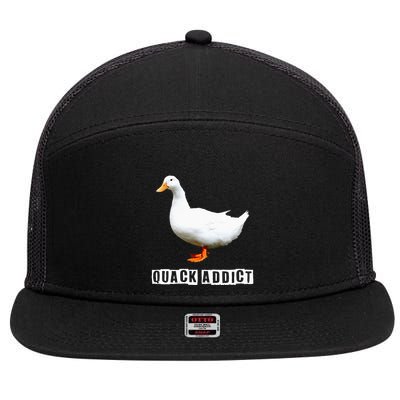 Quack Addict Funny Duck Lover 7 Panel Mesh Trucker Snapback Hat