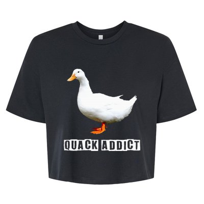 Quack Addict Funny Duck Lover Bella+Canvas Jersey Crop Tee