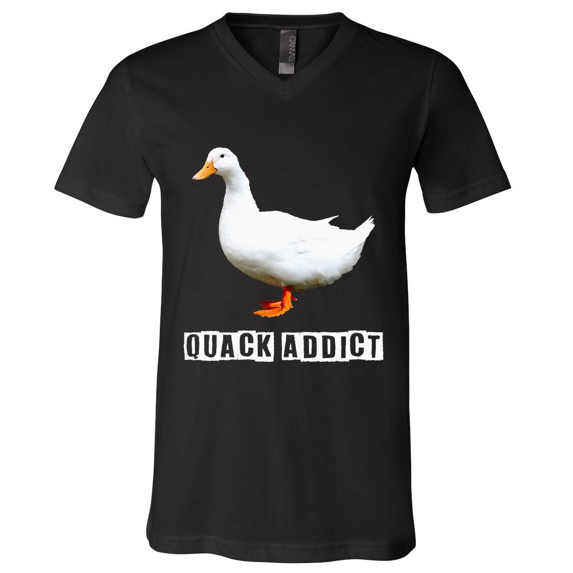 Quack Addict Funny Duck Lover V-Neck T-Shirt