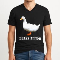 Quack Addict Funny Duck Lover V-Neck T-Shirt