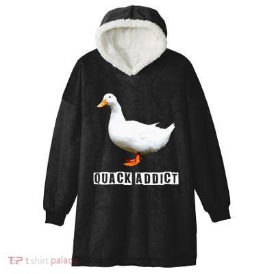 Quack Addict Funny Duck Lover Hooded Wearable Blanket