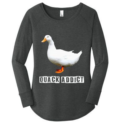 Quack Addict Funny Duck Lover Women's Perfect Tri Tunic Long Sleeve Shirt