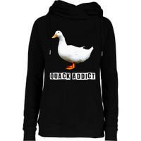 Quack Addict Funny Duck Lover Womens Funnel Neck Pullover Hood