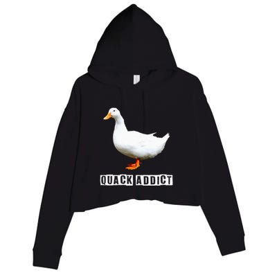 Quack Addict Funny Duck Lover Crop Fleece Hoodie