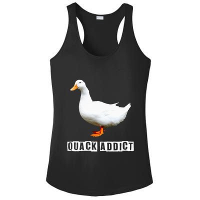Quack Addict Funny Duck Lover Ladies PosiCharge Competitor Racerback Tank