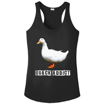 Quack Addict Funny Duck Lover Ladies PosiCharge Competitor Racerback Tank