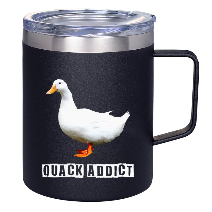 Quack Addict Funny Duck Lover 12oz Stainless Steel Coffee Mug