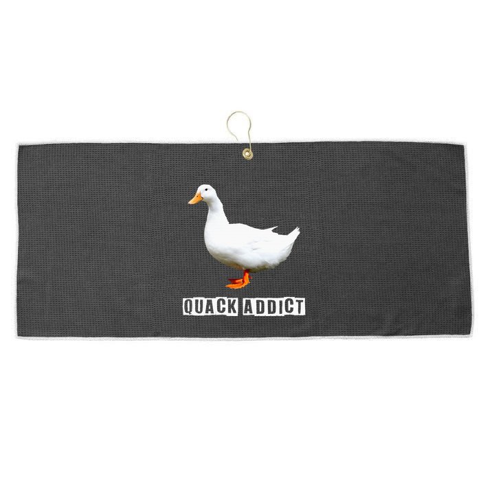 Quack Addict Funny Duck Lover Large Microfiber Waffle Golf Towel