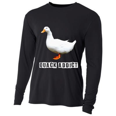 Quack Addict Funny Duck Lover Cooling Performance Long Sleeve Crew