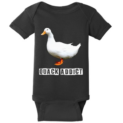 Quack Addict Funny Duck Lover Baby Bodysuit