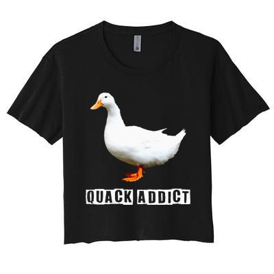 Quack Addict Funny Duck Lover Women's Crop Top Tee