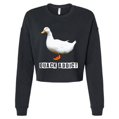 Quack Addict Funny Duck Lover Cropped Pullover Crew