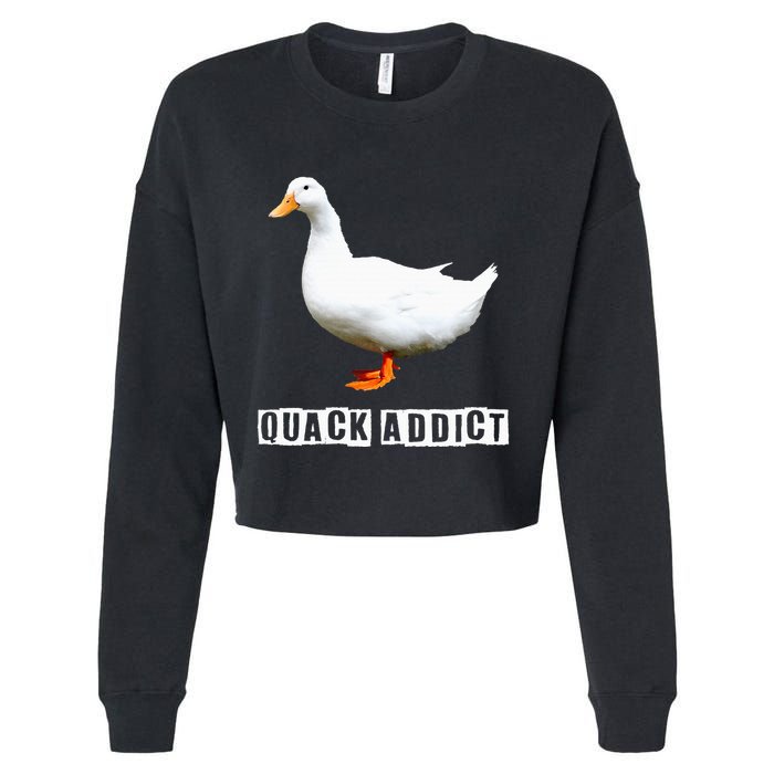Quack Addict Funny Duck Lover Cropped Pullover Crew