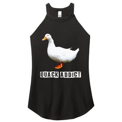 Quack Addict Funny Duck Lover Women's Perfect Tri Rocker Tank