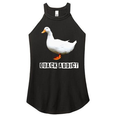 Quack Addict Funny Duck Lover Women’s Perfect Tri Rocker Tank