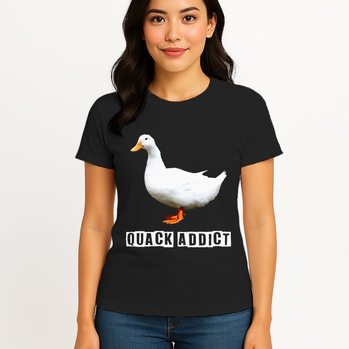 Quack Addict Funny Duck Lover Womens T-Shirt