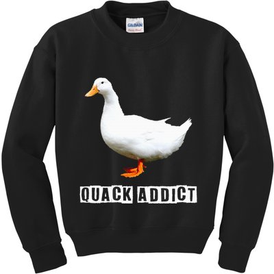 Quack Addict Funny Duck Lover Kids Sweatshirt