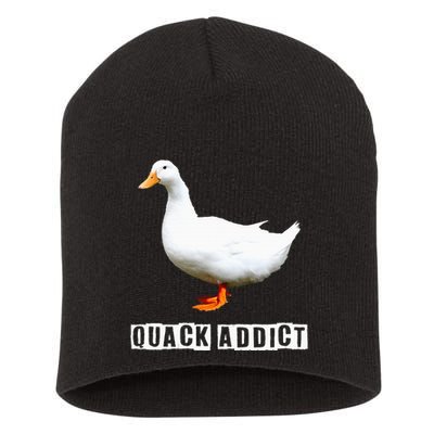 Quack Addict Funny Duck Lover Short Acrylic Beanie
