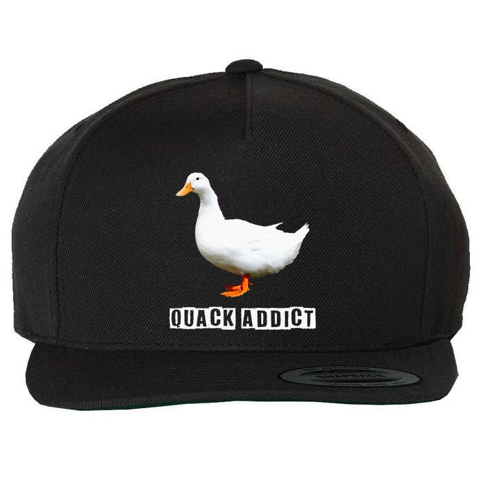 Quack Addict Funny Duck Lover Wool Snapback Cap