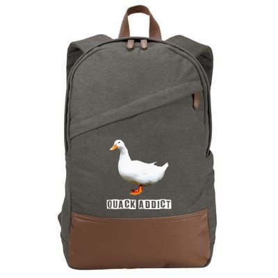 Quack Addict Funny Duck Lover Cotton Canvas Backpack