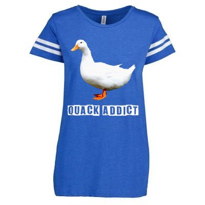 Quack Addict Funny Duck Lover Enza Ladies Jersey Football T-Shirt