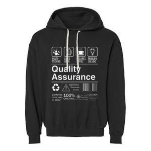 Quality Assurance Funny Description Label Garment-Dyed Fleece Hoodie