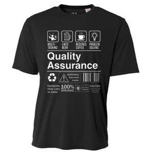 Quality Assurance Funny Description Label Cooling Performance Crew T-Shirt