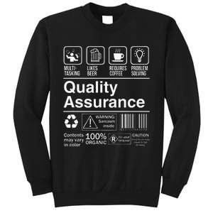 Quality Assurance Funny Description Label Sweatshirt