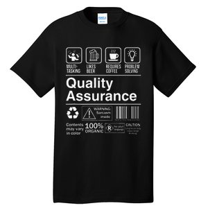 Quality Assurance Funny Description Label Tall T-Shirt