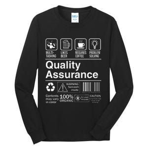 Quality Assurance Funny Description Label Tall Long Sleeve T-Shirt