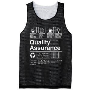 Quality Assurance Funny Description Label Mesh Reversible Basketball Jersey Tank