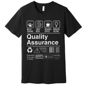 Quality Assurance Funny Description Label Premium T-Shirt