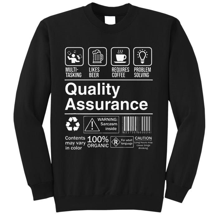 Quality Assurance Funny Description Label Tall Sweatshirt