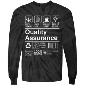 Quality Assurance Funny Description Label Tie-Dye Long Sleeve Shirt