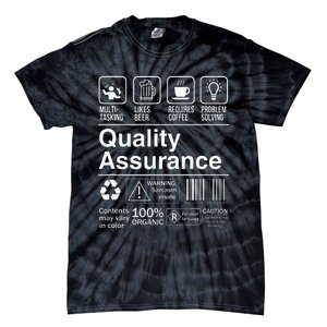 Quality Assurance Funny Description Label Tie-Dye T-Shirt