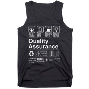 Quality Assurance Funny Description Label Tank Top