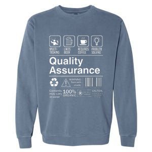 Quality Assurance Funny Description Label Garment-Dyed Sweatshirt